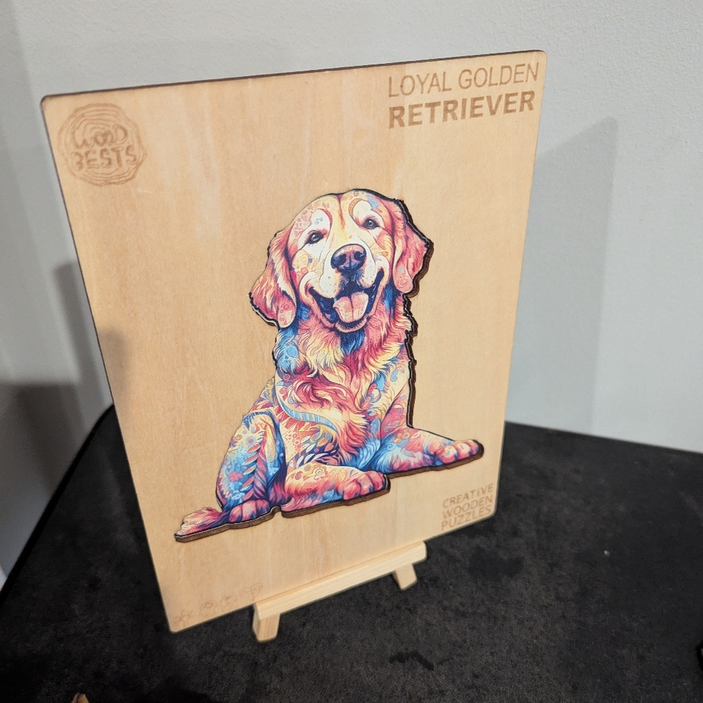Woodbests Loyal Golden Retriever Colorful Wooden Puzzle 200 Pieces